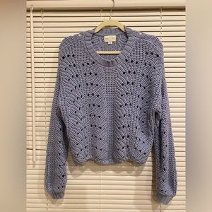 Francesca’s blue scalloped detailed sweater, XS
